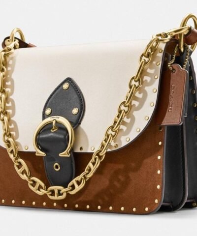 Coach Beat Shoulder Bag In Colorblock With Rivets