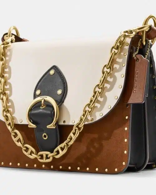 Coach Beat Shoulder Bag In Colorblock With Rivets