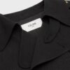 Celine Trench Coat In Wool Gabardine And Cotton Black