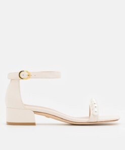 Stuart Weitzman Nudist June Square Sandals, Seashell