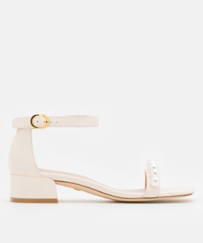 Stuart Weitzman Nudist June Square Sandals, Seashell