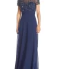 JS Collections Embellished Mesh & Chiffon Gown