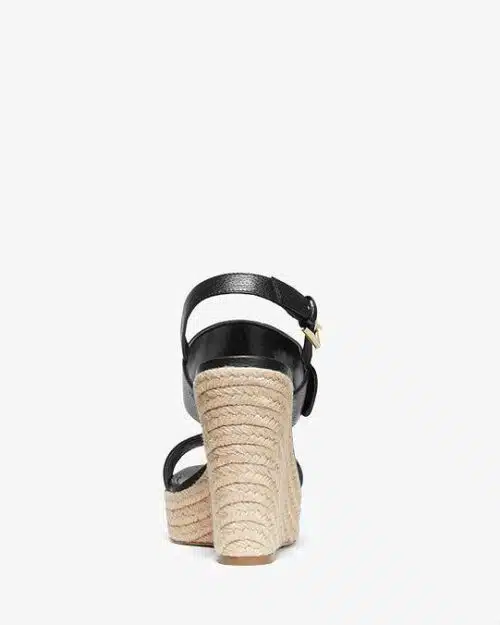 MICHAEL MICHAEL KORS Deanna Leather and Jute Wedge Sandals