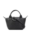 Longchamp Le Pliage Black Leather Bag With Strap