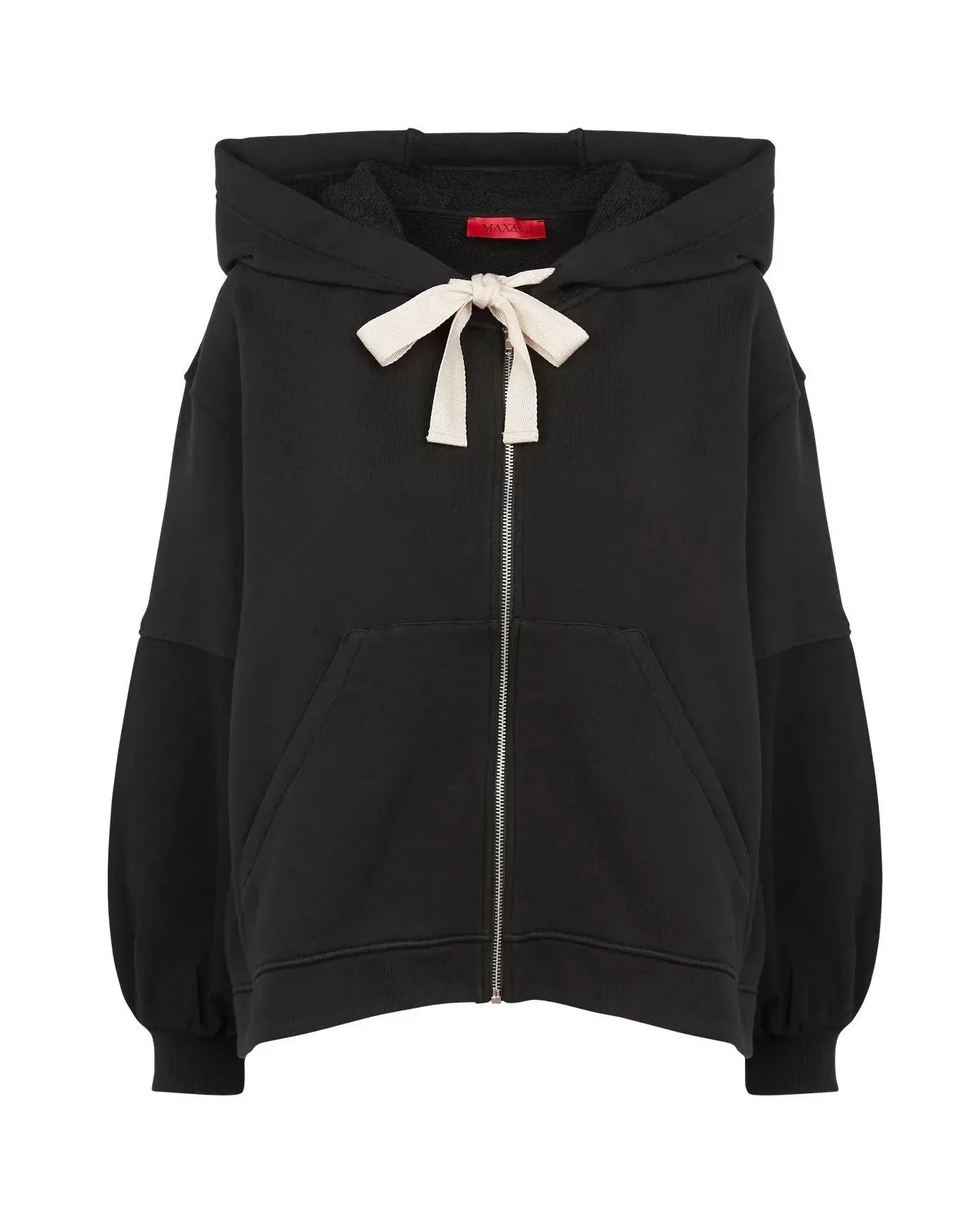 Max & Co Black Cotton Zip-Up Hoodie