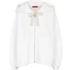 Max & Co White Cotton Zip-Up Hoodie