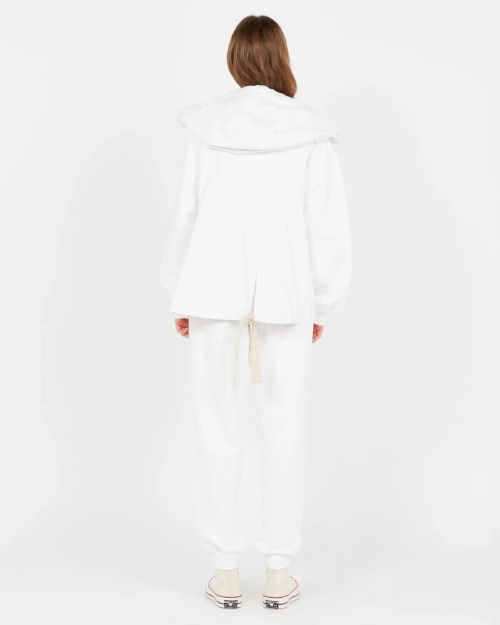 Max & Co White Cotton Zip-Up Hoodie