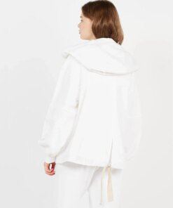 Max & Co White Cotton Zip-Up Hoodie