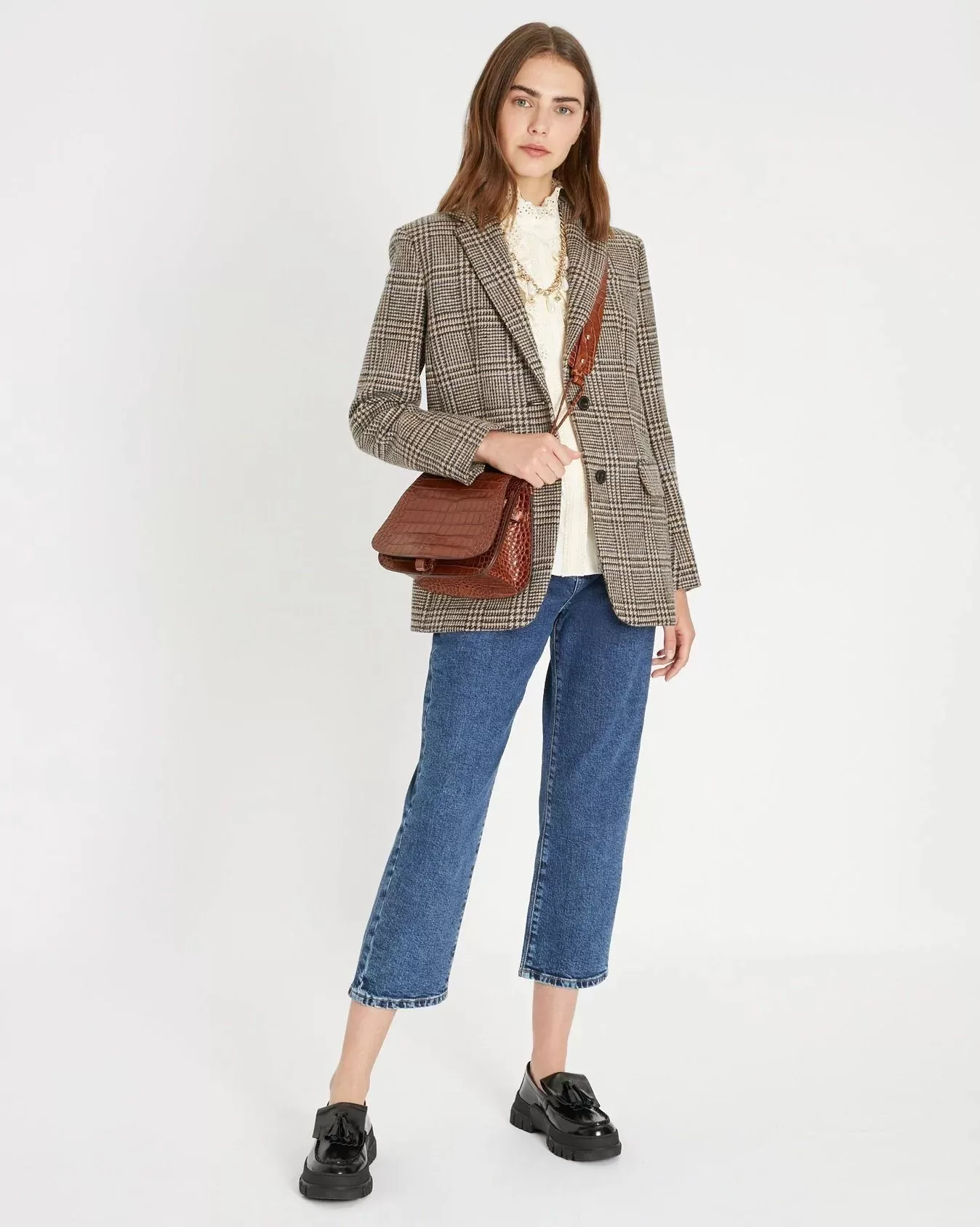 Weekend Max Mara Yarn-dyed Glen Plaid Wool Blazer