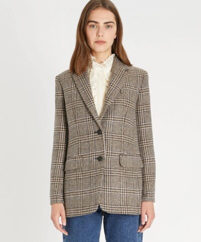 Weekend Max Mara Yarn-dyed Glen Plaid Wool Blazer