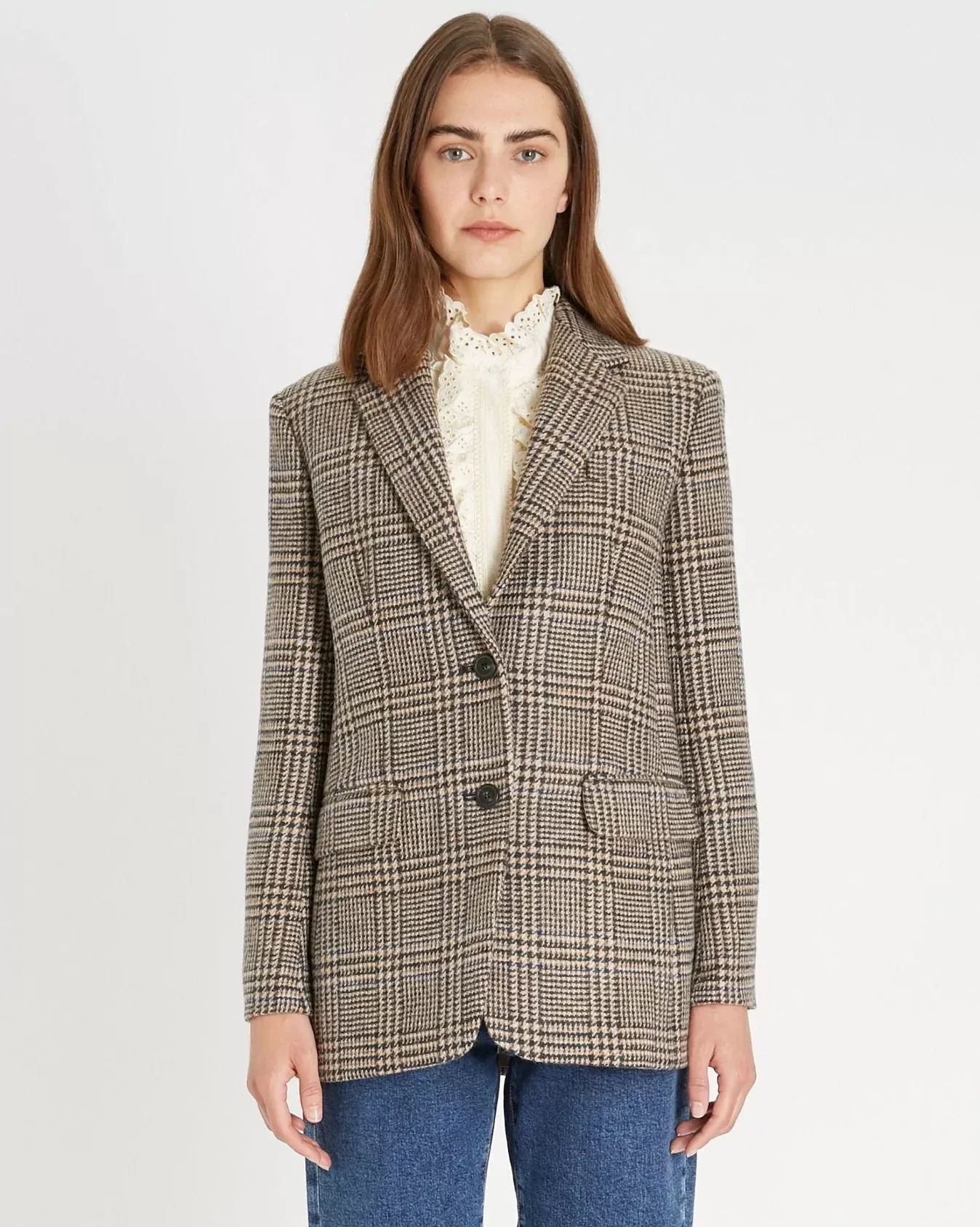 Weekend Max Mara Yarn-dyed Glen Plaid Wool Blazer