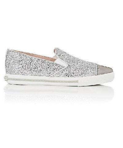 Miu Miu Metal-Toe-Cap Slip-On Sneakers