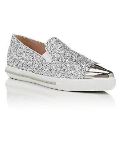 Miu Miu Metal-Toe-Cap Slip-On Sneakers