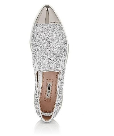 Miu Miu Metal-Toe-Cap Slip-On Sneakers