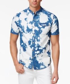 Sean John Men's Bleached Denim Shirt & Essex Slim-Fit White Jeans