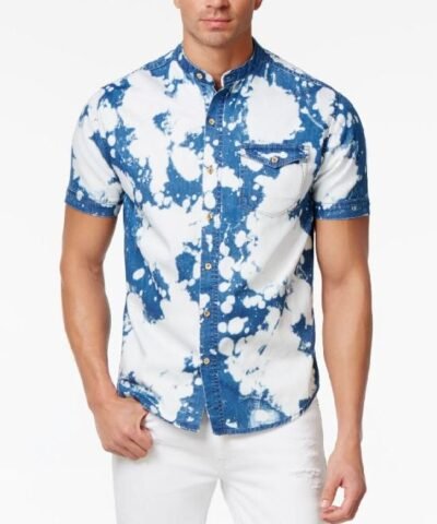 Sean John Men's Bleached Denim Shirt & Essex Slim-Fit White Jeans