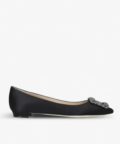 Manolo Blahnik Hangisi Satin Flats