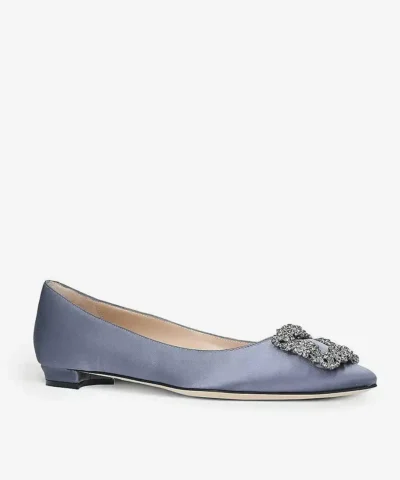 Manolo Blahnik Hangisi Satin Flats