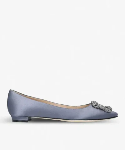 Manolo Blahnik Hangisi Satin Flats