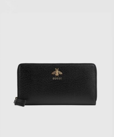 Gucci Animalier Leather Zip Around Wallet