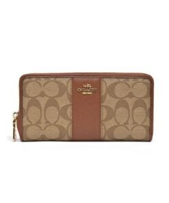 Coach F54630 Signature PVC leather accordion zip around wallet long wallet