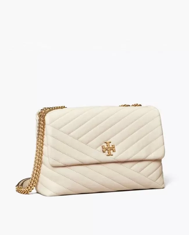 Tory Burch Kira Chevron Convertible Shoulder Bag, New Ivory