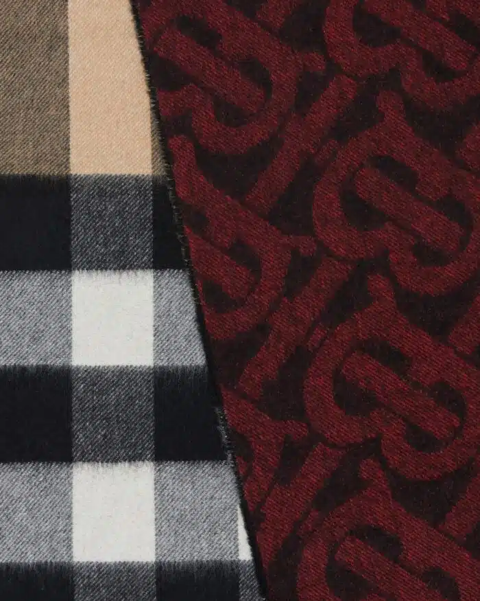 Burberry Reversible Check and Monogram Cashmere Scarf