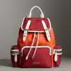 Burberry Leather-Trimmed Color-Block Shell Backpack