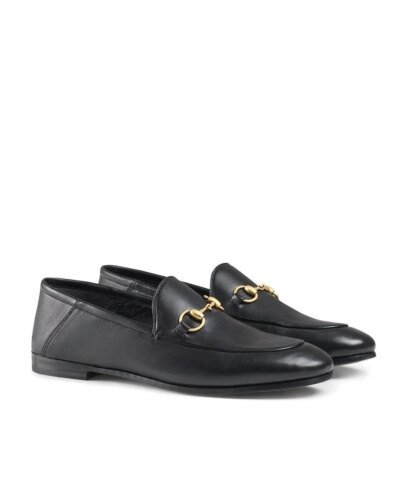 Gucci Black Leather Horsebit Loafer