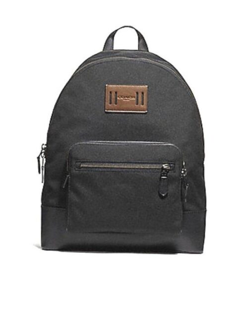 Coach Antique Nickel Black West Cordura Leather Backpack