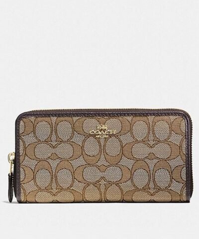 Coach Accordion Zip Wallet In Signature Jacquard