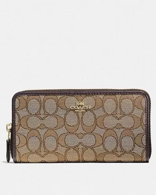 Coach Accordion Zip Wallet In Signature Jacquard