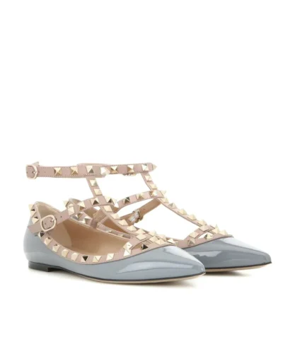 Valentino Garavani Rockstud leather ballerinas Flat
