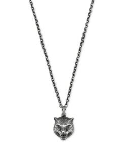 Gucci Feline Head Sterling Silver Necklace
