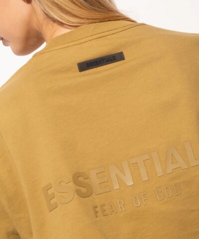 Fear Of God Essentials Summer Back Logo Tee In Amber
