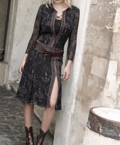 Barbara Bui Women's Black Paisley-Print Silk Mini Dress