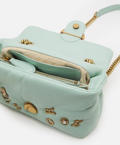 Pinko Mini Love Bag Puff Summer Pins, Aqua Green