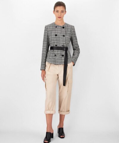 Max Mara Yarn-Dyed Basketweave Jacket