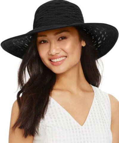 Nine West Sheer Floppy Hat Black