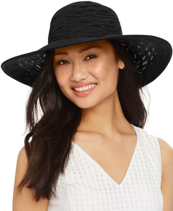 Nine West Sheer Floppy Hat Black