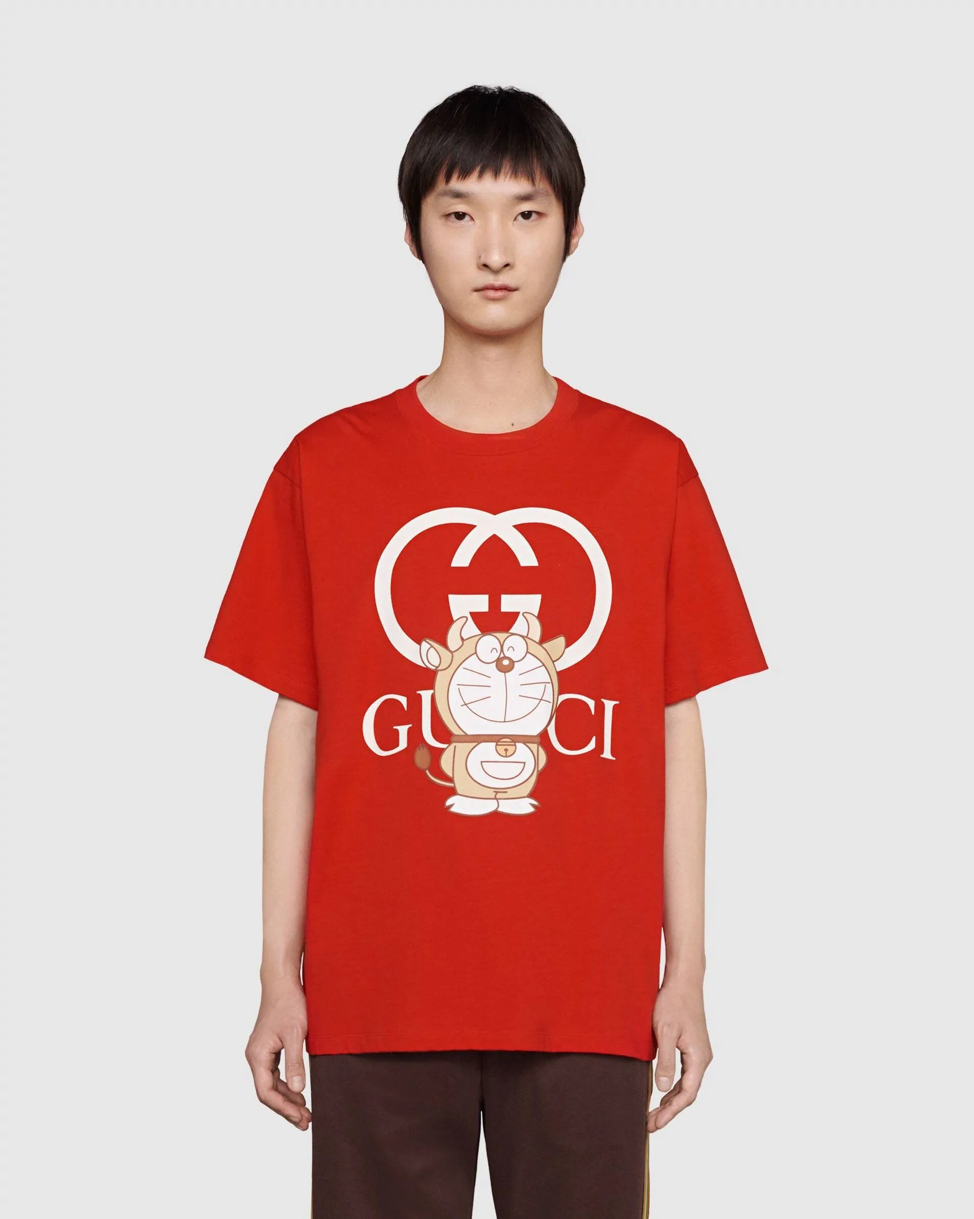 Gucci x Doraemon Oversize T-Shirt, Red