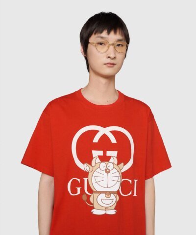 Gucci x Doraemon Oversize T-Shirt, Red