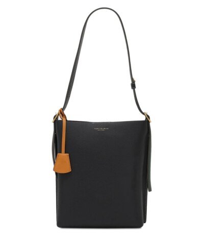 Tory Burch Perry Leather Bucket Bag, Black