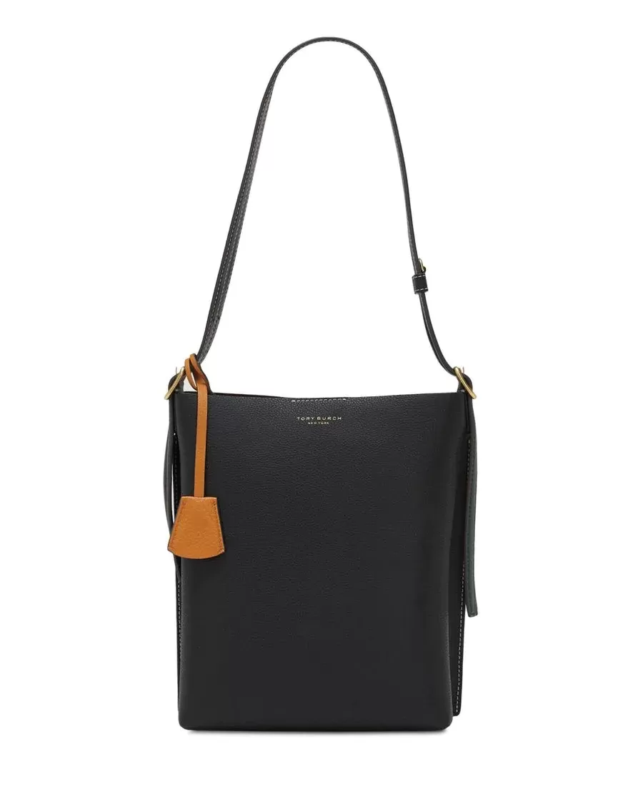 Tory Burch Perry Leather Bucket Bag, Black