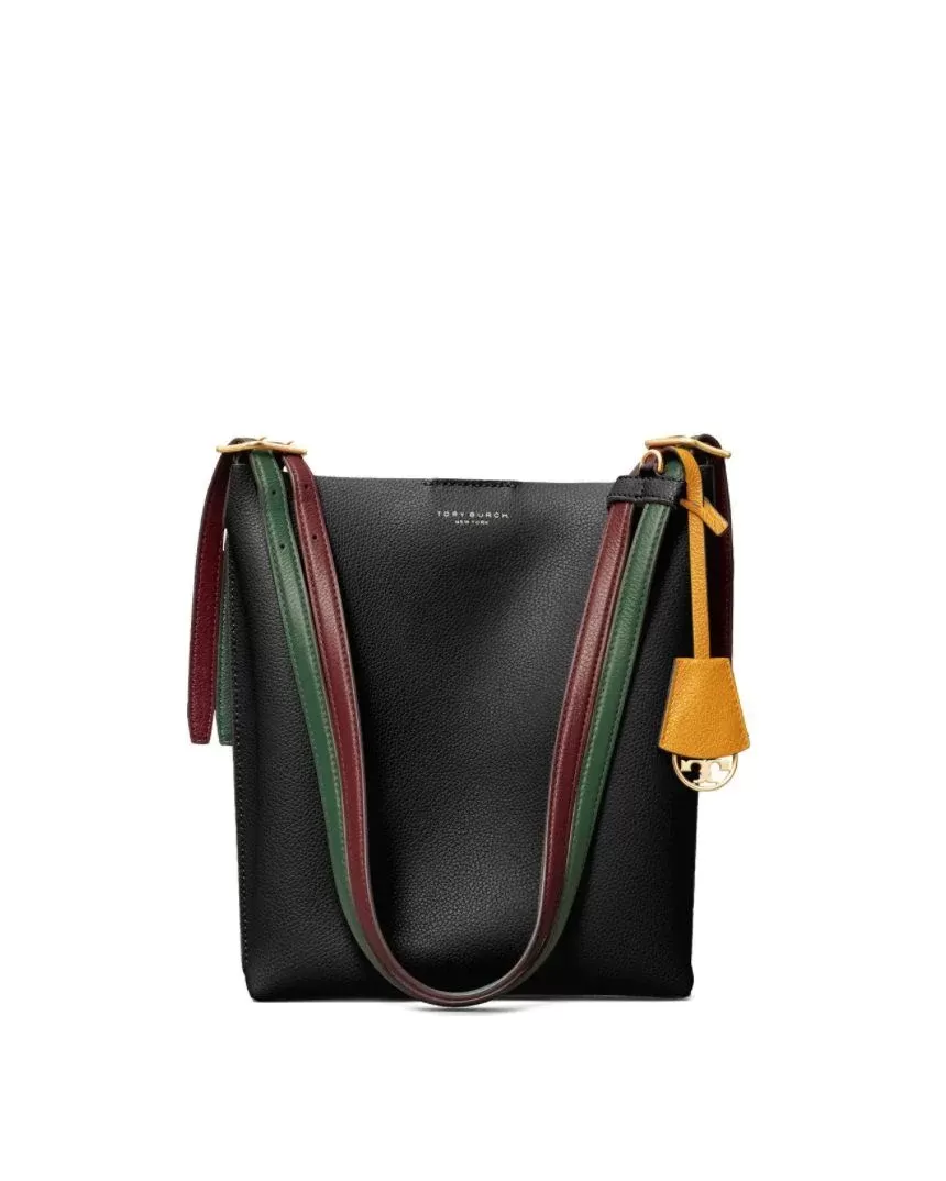 Tory Burch Perry Leather Bucket Bag, Black