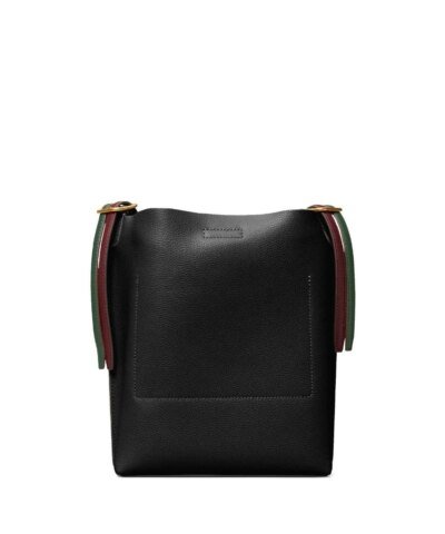 Tory Burch Perry Leather Bucket Bag, Black