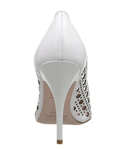 KATE SPADE new york Women's White Lizette Lattice Perforated Leather Pumps