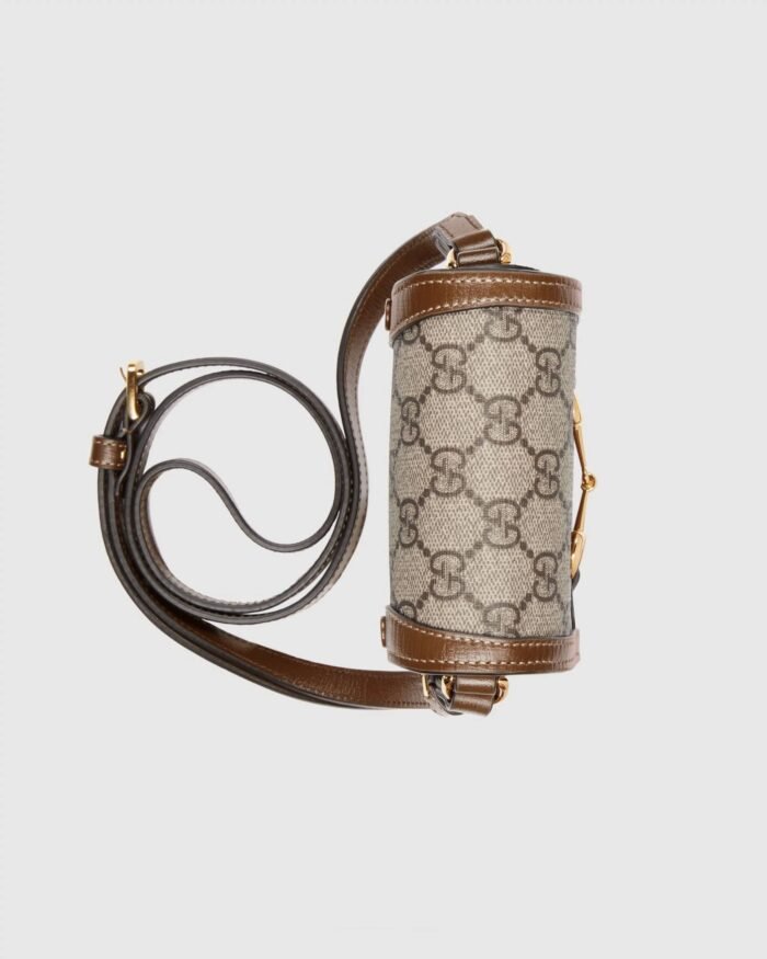 Gucci Horsebit 1955 Mini Bag, Brown Leather Trim