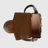 Gucci Horsebit 1955 Mini Bag, Brown Leather Trim