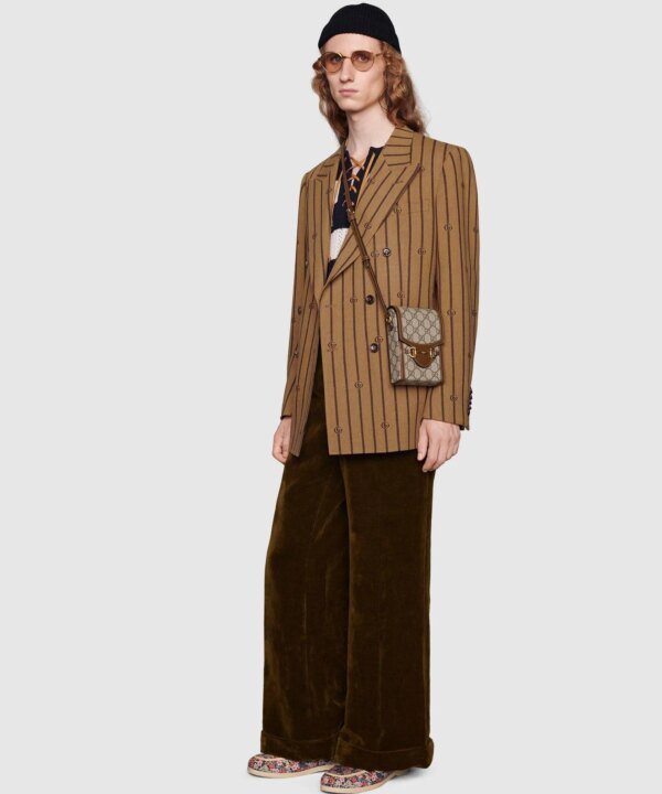 Gucci Horsebit 1955 Mini Bag, Brown Leather Trim